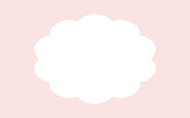 雲フレーム　ストライプ背景　ピンク