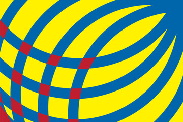 Primary colors background, blue, red, and yellow in round shape. Vector illustration.
