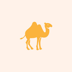 A camel with a tan background.