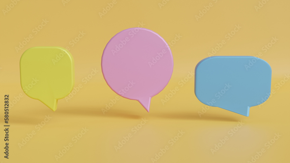 Poster speech bubbles.blank 3d text bubbles for business design, discussion, topic clarifications, notifica