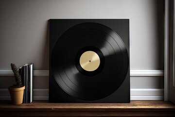 BBlack Vinyl Record. generative ai