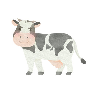 dairy cow Watercolor