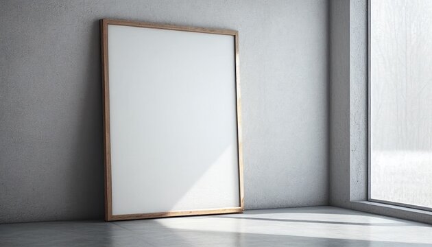 Blank white painting frame isolated on white background

