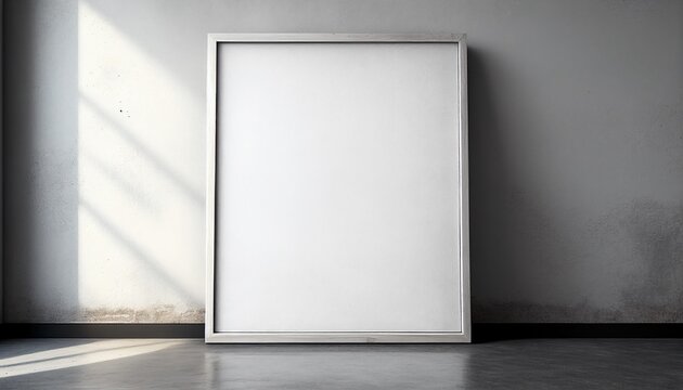 Blank white painting frame isolated on white background
