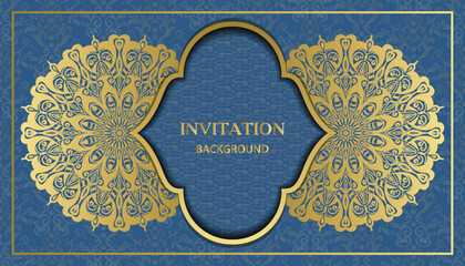 Decorative golden floral ornamental mandala design background. Arabesque style greeting and invitation card. Decoration, Decorative, Ornament, Ornamental, India, Indian, Arabic, Damask, Asian, Turkish