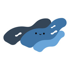 シンプルでかわいい川のキャラクター　イラスト素材