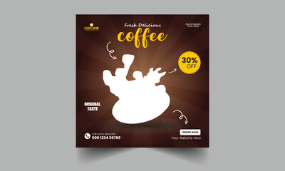 Coffee Social Media Post Template Design