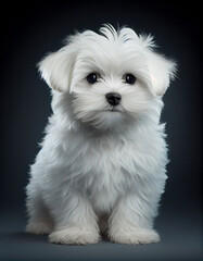 Obraz premium white miniature maltese puppy