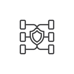 Fototapeta premium Network data security line icon