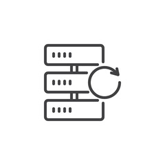 Database backup line icon