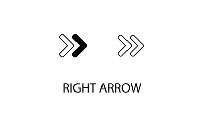 Right arrow double icon design stock illustration