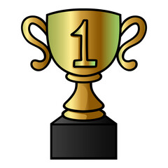 Trophy Doodle Hand Drawn Drawing Winner Trophy Champion Vector