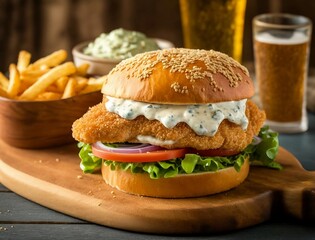 hamburger on table