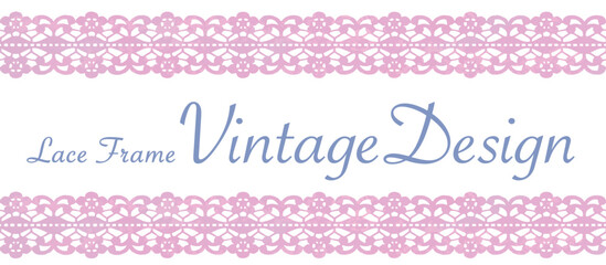 アンティークなレース素材を使ったデザイン。水彩風、ベクター素材