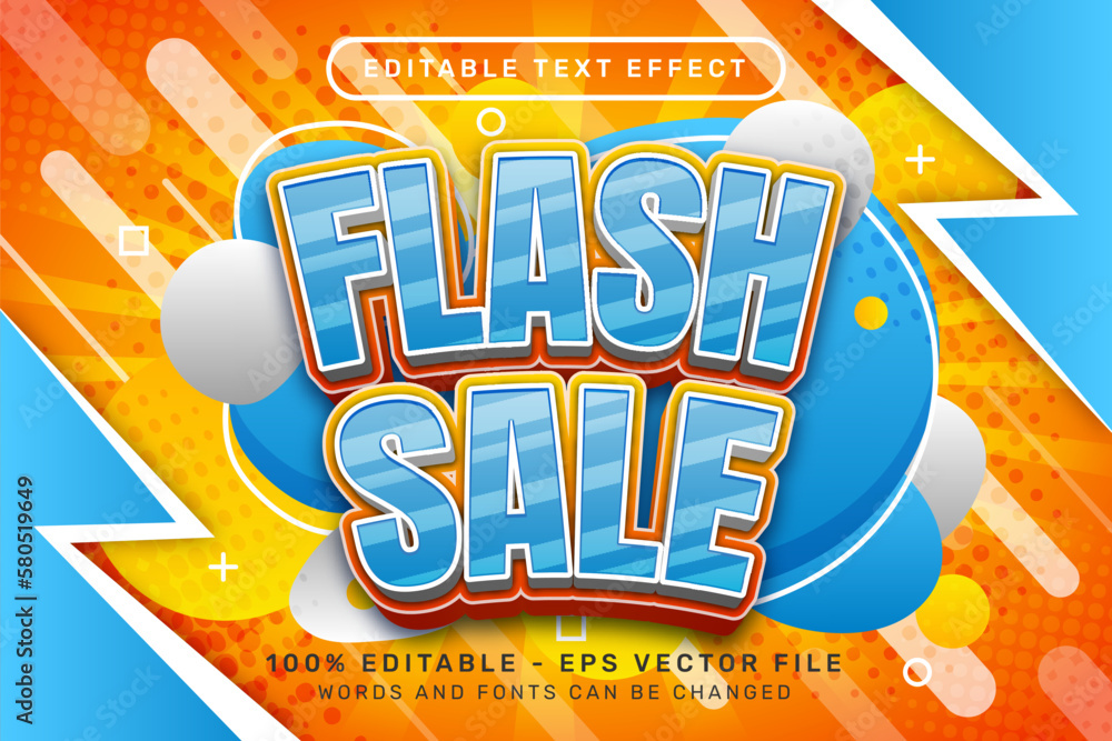 Aufkleber flash sale 3d text effect and editable text effect
