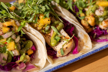 Fish tacos closeup