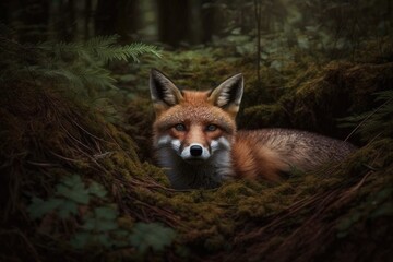 In a forest, a young fox was shot. Generative AI