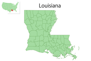 ルイジアナ　アメリカ　地図　アイコン