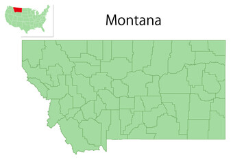 モンタナ　アメリカ　地図　アイコン