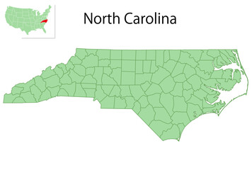 ノースカロライナ　アメリカ　地図　アイコン