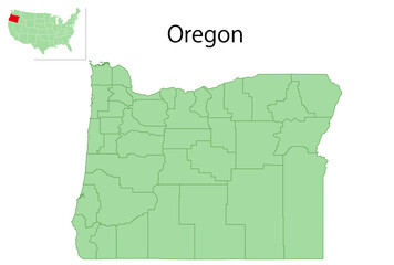 オレゴン　アメリカ　地図　アイコン