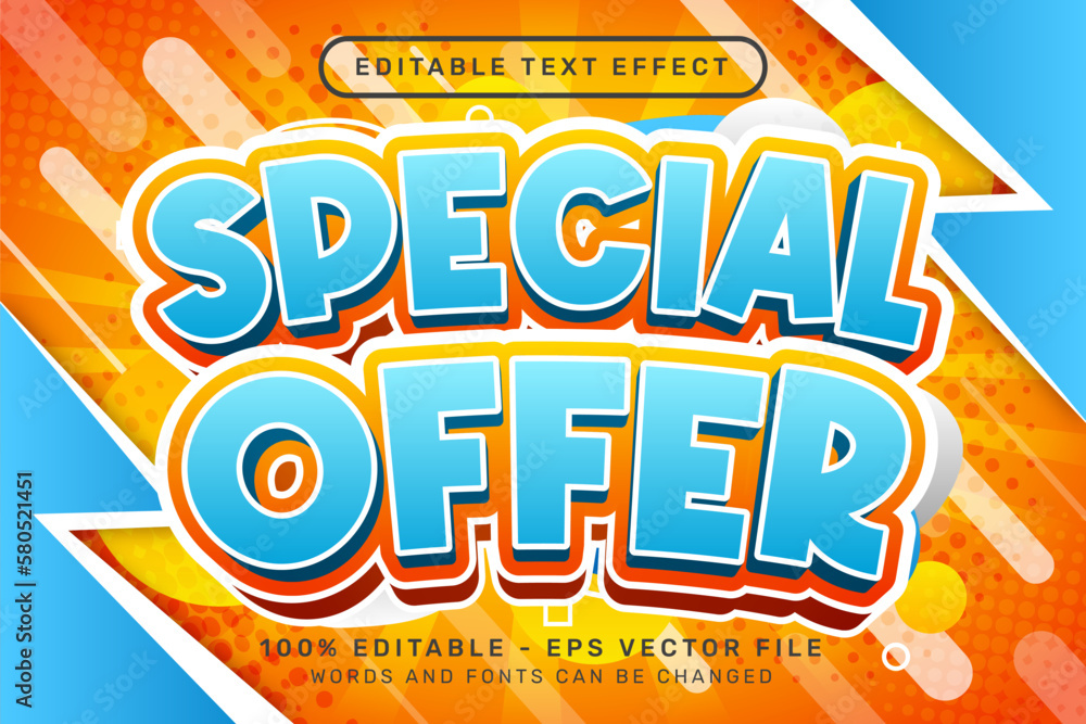 Poster special offer 3d text effect and editable text effect
