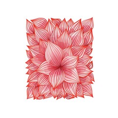 Pink flower petal in square shape illustration for decoration on spring garden and foliage concept.