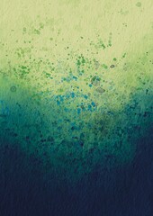 Spring green and dark blue splash watercolor background illustration for decoration on nature, forest and organic lifestyle concept.