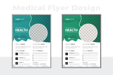 Medical Flyer Corporate Healthcare Flyer Template Organic & Geometric Shape Flyer Circle Gradient Colorful Concepts Flyer Corporate Healthcare and Medical A4 Flyer Design Template For Print