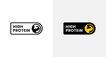 Best High Protein Mark Vector or High Protein Label Isolated in Flat Style. High Protein Rubber Stamp. Label for high protein product with low calorie. Rubber stamp.