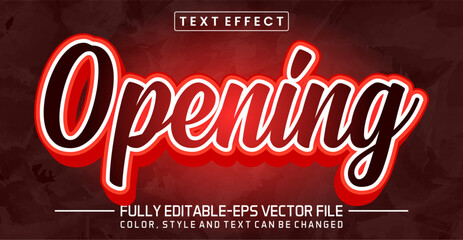 Opening text editable style effect