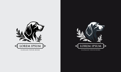 Fototapeta premium dog head vector design vintage logo template