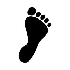 Template imprint baby foot. Vector illustration. Black isolated silhouette on a white background.