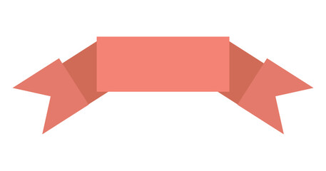 Blank red banner on white background