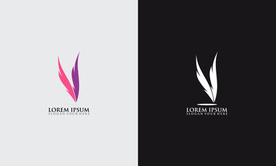 feather concept creative design business logo