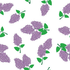 Seamless pattern with branches of lilac.