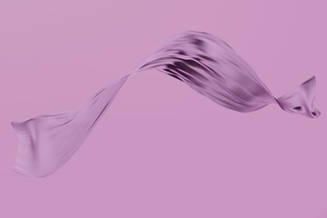 3Dで描かれた、はためく艶のある布