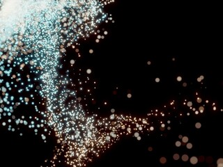 3Dで描かれた躍動感のあるキラキラした光の粒