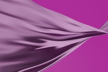 3Dで描かれた、はためく艶のある布