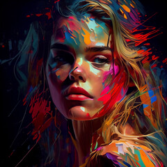 Woman artistic paint - AI generated image - Unrelated to real people