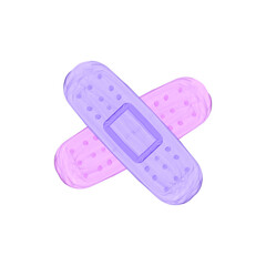 Cute purple bandaid stationary sticker oil painting