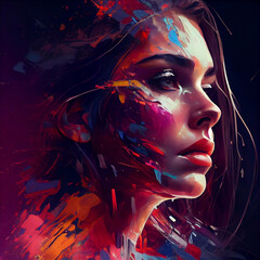 Woman artistic paint - AI generated image - Unrelated to real people