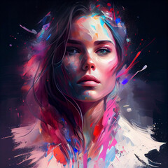 Woman artistic paint - AI generated image - Unrelated to real people