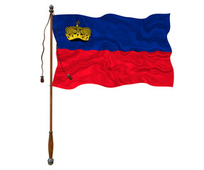 National flag  of Liechtenstein. Background  with flag  of Liechtenstein