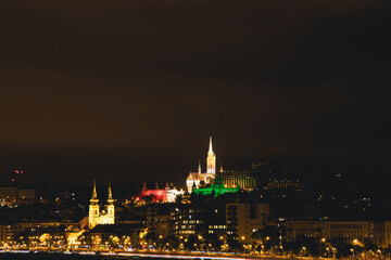 Budapest night view.