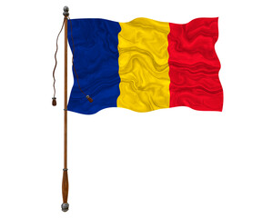 National flag  of Romania. Background  with flag  of Romania
