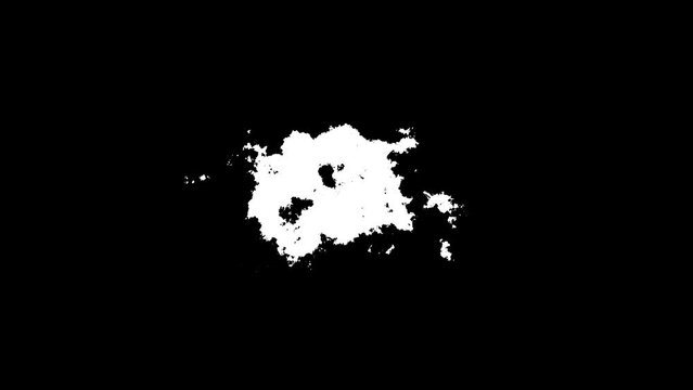 Abstract Video Transition Pattern at Black to White Color. Turbulent Spot Spreading from the Center 4K background