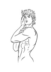 Muscular half-naked man
illustration, isolated on white background