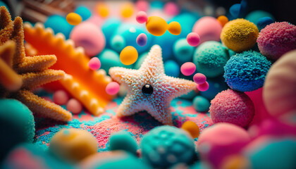 tropical starfish and seashell