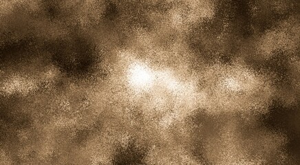 Watercolor graphic background of torn gunge texture or brown beige dust particles explosion.